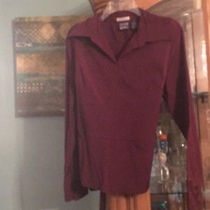 Purple long sleeve collar blouse